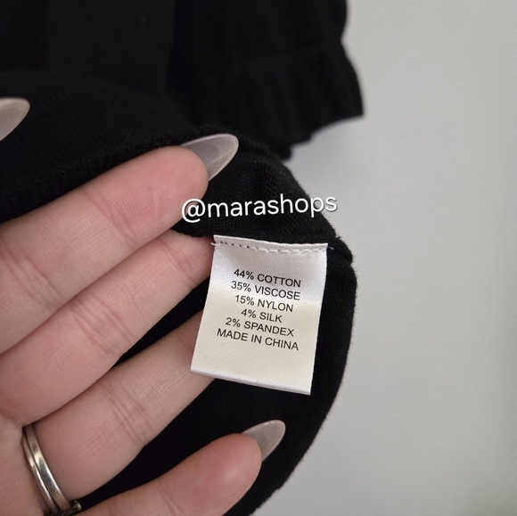 Tuckernuck Perrin Black Short Sleeve Scoop Neck Ruffle Sweater - Picture 6 of 6